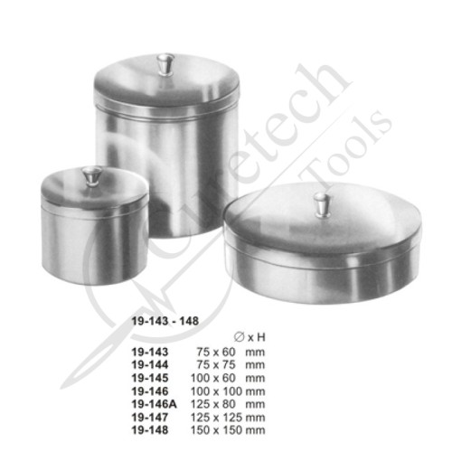 Round Metal Boxes and Medicine Cups